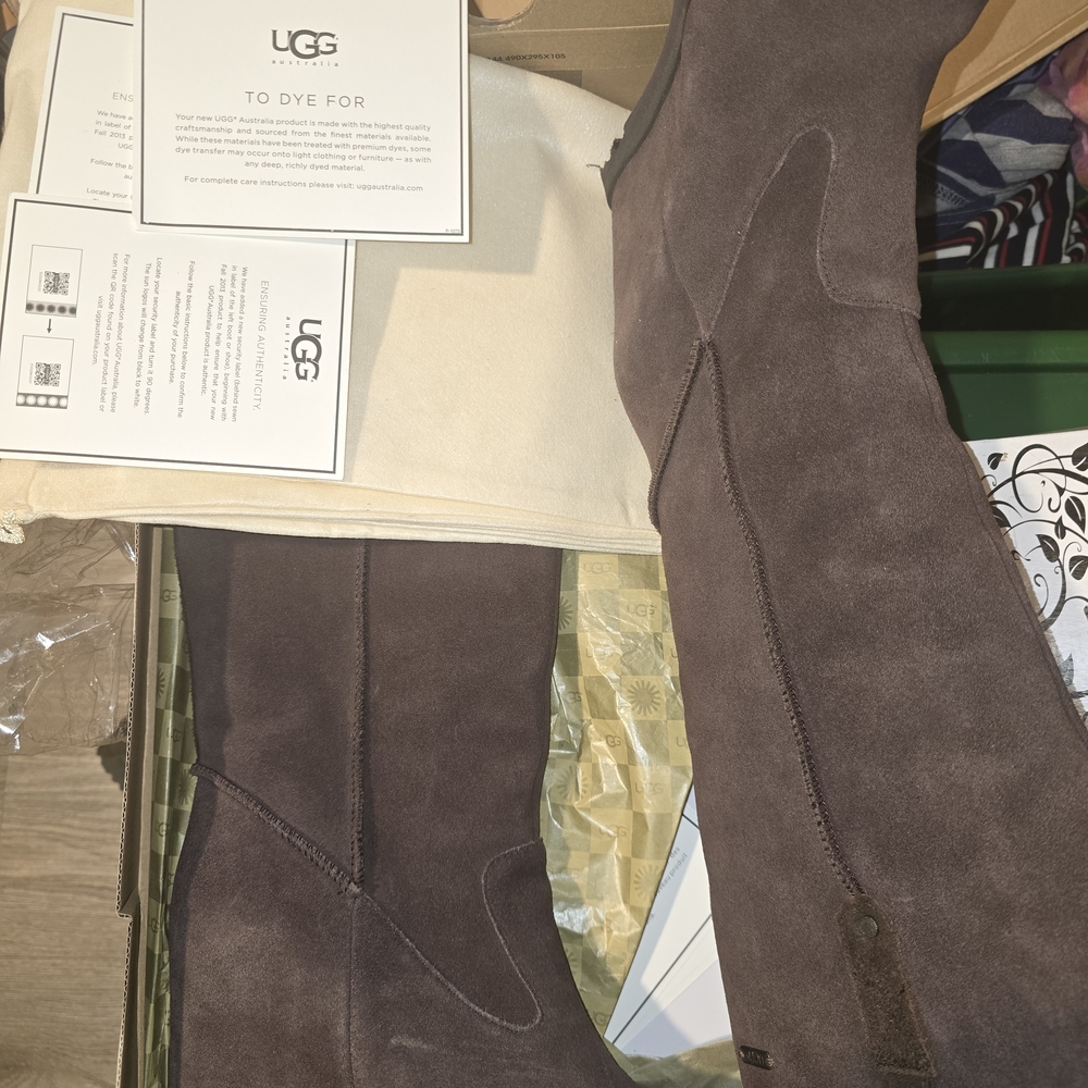 UGG Dark Brown Suede Tall Boots